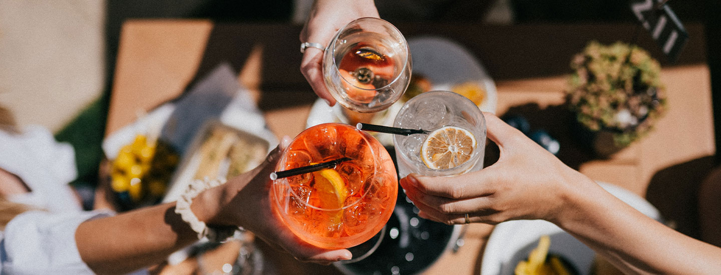 BARHI Fresh Date Spritz served alongside a meal