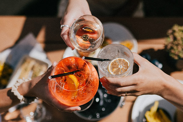 BARHI Fresh Date Spritz served alongside a meal